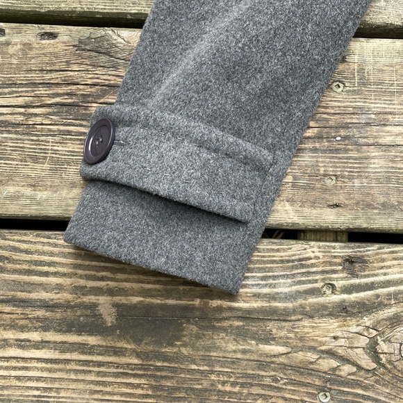 Women's Coat: Aritzia Wilfred Cashmere + Wool Dark Gray Peacoat - Picture 10 of 16